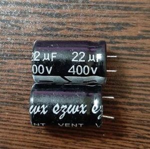 CAP 400V 22uF - خازن الکترولیت، 400 ولت، 22 میکروفاراد