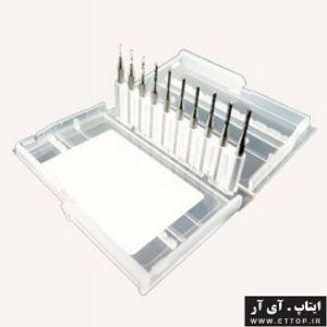 ست ابزار فرز برشکاری و حکاکی 3.175 - سایز 0.80 تا 1.80 میلیمتر