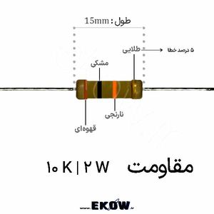 مقاومت 2 وات 10 کیلو اهم ( 2W 10 K)