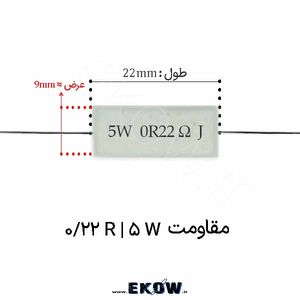 مقاومت آجری 5 وات 0.22 اهم ( 5W 0.22 R) پک 30 عددی