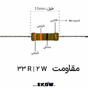 مقاومت 2 وات 33 اهم ( 2W 33 R)