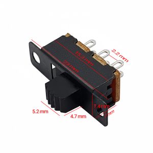 کلید کشویی 2حالته 6پایه ایستاده 23×7.4mm