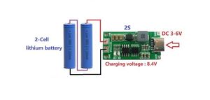 ماژول شارژر باتری لیتیومی 2 سل 4 آمپر با ورودی typeC