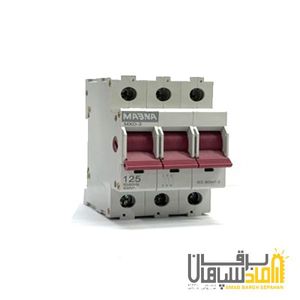 کلید ایزولاتور سه پل،125 آمپر،10 کیلو آمپر، مبنا الکتریک، سری MXD
