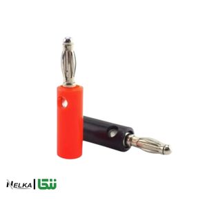 فیش موزی نری متوسط جفتی | Banana Plug قرمز و مشکی - فروشگاه اینترنتی نلکا عمده فروشی