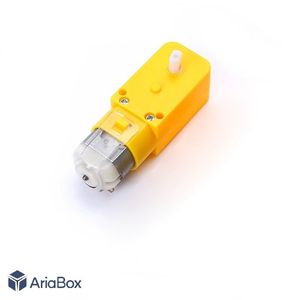موتور گیربکس دار چینی پلاستیکی زرد تک شفت 1:48 250RPM