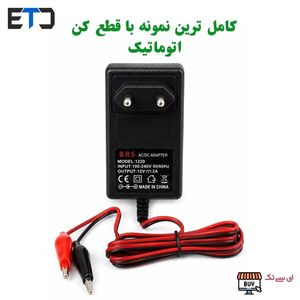 شارژر باتری خشک 12 ولت 2 آمپر اتوماتیک با قطع خودکار