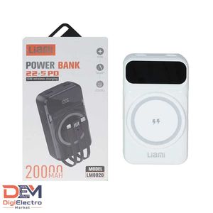 پاوربانک وایرلس فست شارژ لیامی مدل LM8020 - دیحی الکترو مارکت