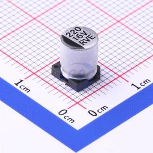 خازن SMD الکترولیتی آلومینیومی 220 میکروفاراد 16 ولت RVE1C221M0607
