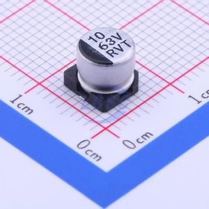 خازن الکترولیتی 10 میکروفاراد تلرانس 20% 63 ولت RVT1J100M0605