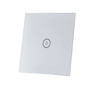 شیشه کلید هوشمند تک پل نقره ای GL2-SP1 ابعاد 0.2×8.6×8.6 سانتی متر