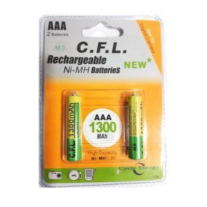 باتری نیم قلمی شارژی دو تایی 1.2V 1300mA مارک C.F.L