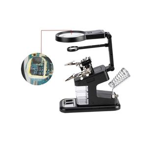 گیره مونتاژ حرفه ای TE-803 دارای ال ای دی, ذره بین, جای هویه و متعلقات