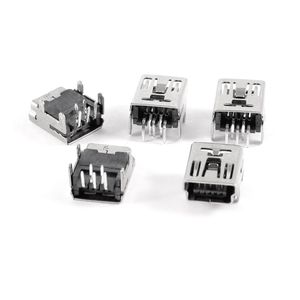 Mini USB Type B Female Socket /5-Pin Right Angle Dip PCB