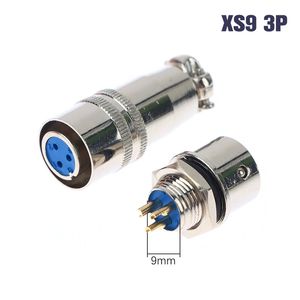 کانکتورنظامی قفل شونده استیل فشاری قطر 9 میلیمتر 3 پین (نرگی و مادگی) XS9JK-3P/Y
