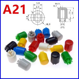 سرکلید تک سوئیچ 12*12 mm گرد مدل A21 ارتفاع 13 میلیمتر سفید برای B3F-4055