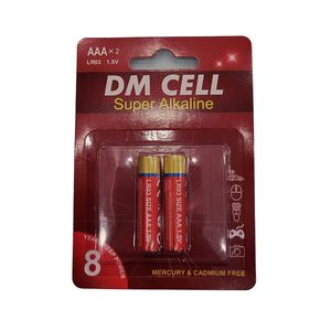 باتری نیم قلمی سوپر آلکالاین DM CELL کارت 2 عددی