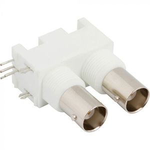 کانکتور bnc رایت انگل دوبل رو بردی پلاستیکی سفید