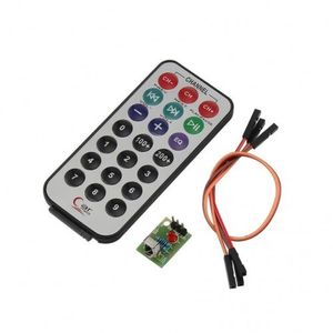 ماژول ریموت کنترل مادون قرمز - فرستنده + گیرنده + باتری و سیم - IR Remote Control