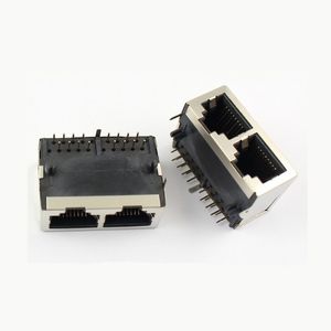 کانکتور شبکه RJ45 روبردی 90 درجه 2*1 فلزی