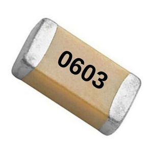 خازن smd پکیج 0603 اندازه 100 نانو فاراد 50 ولت