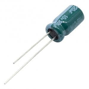 خازن الکترولیتی امپدانس پایین 220uF / 10V تایوانی مارک TAICON سری PW طول عمر 5000Hrs