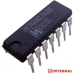 تراشه فلیپ فلاپ 74HC74AN پکیج DIP مارک INTEGRAL
