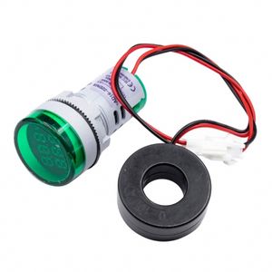ولتمتر و آمپرمتر چراغ سیگنالی AC500V-100A سبز گرد مدل AD16-22