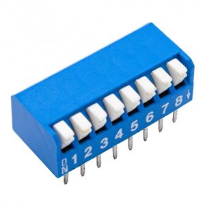 دیپ سوئیچ 8 تایی پیانویی تایوانی آبی DSR-08