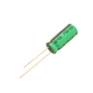 خازن الکترولیتی 68uF / 100V تایوانی مارک TAICON با طول عمر بالا