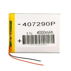 باتری لیتیوم پلیمر 3.7v ظرفیت 4000mAh کد 407290