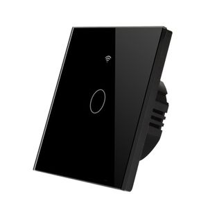 کلید تک پل هوشمند لمسی TUYA مشکی با قابلیت کنترل از طریق WiFi و RF