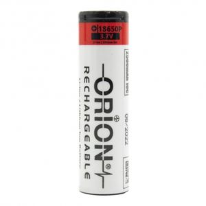 باتری لیتیوم یون 3.7v سایز 18650 سرتخت 2500mAh ضریب جریان 10C مارک ORION