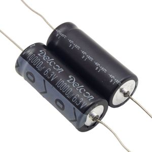 خازن الکترولیتی 10000uF / 6.3V آکسیال مرغوب هندی