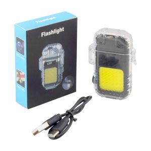 چراغ قوه فندک دار شارژی جیبی COB با ورودی Type-C مدل Flashlight