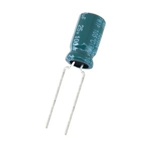 خازن الکترولیتی 100uF / 25V تایوانی مارک TAICON با طول عمر بالا