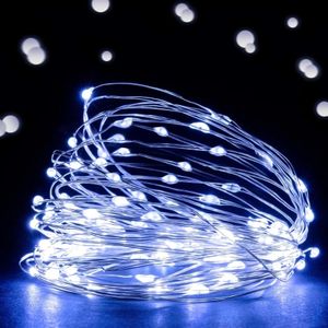 ریسه LED مفتولی سفید مهتابی پنج متری مدل باتری قلمی