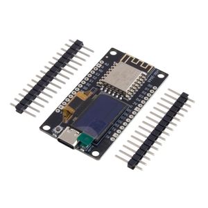 برد توسعه NodeMCU با نمایشگر دو رنگ OLED با هسته ESP-12F و مبدل CH340 دارای کانکتور USB Type-C