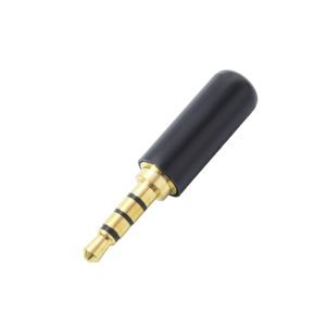 فیش AUX نری 3.5mm استریو بدنه مشکی TRRS با پین آبکاری شده طلایی