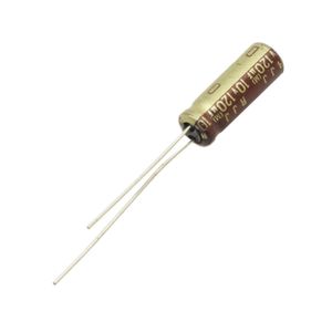 خازن الکترولیتی فرکانس بالا 120uF / 10V ژاپنی مارک ELNA سری RJJ