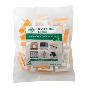 نگهدارنده کابل چسبی و پیچی سایز 12x32mm سفید بسته50 تایی