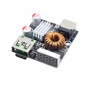 ماژول فست شارژ 65 وات فول پروتکل PD / QC / SCP دارای نمایشگر با ورودی 6 تا 35 ولت و خروجی Type-C/USB مدل LX-FC528