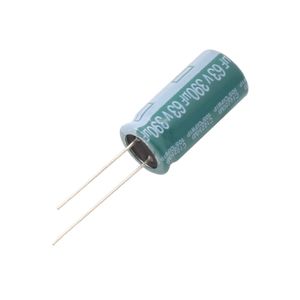 خازن الکترولیتی 390uF / 63V تایوانی مارک TAICON با طول عمر بالا