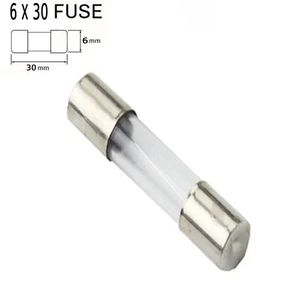 فیوز شیشه ای 0.5 آمپر 250 ولت 30x6
