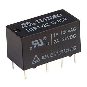 رله مخابراتی 5 ولت دو کنتاکت TIANBO کد HJR1-2CL-05V
