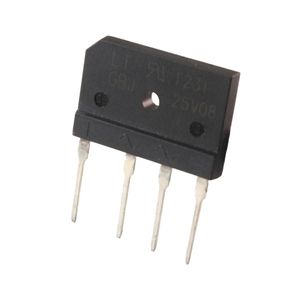 پل دیود 25A-800V تخت شانه ای GBJ25V08 مارک LITE-ON