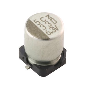 خازن SMD الکترولیت 330uF / 6.3V سایز 6.3x7.7 مارک ELNA