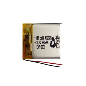 باتری لیتیوم پلیمر 3.7 ولتی 250میلی امپری سایز 402020