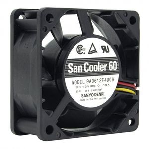 فن 12V-0.09A سه سیمه سایز 6X6 ضخامت 2.5 سانت Sanyo Denki