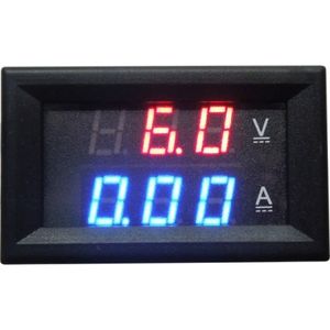 ولتمتر و آمپرمتر DC روپنلی 10 آمپر 0v-100v دو رنگ قرمز و آبی